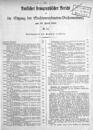 No. 22, 22. Juni 1905