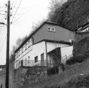 Bad Schandau-Postelwitz, Kirschleite 6. Wohnhaus (bezeichnet 1838). Straßenansicht von Südosten