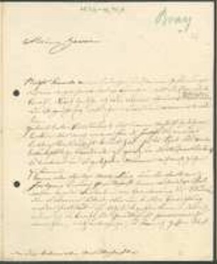 Brief von François Gabriel von Bray an Regensburgische Botanische Gesellschaft
