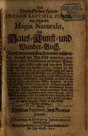 Magia Naturalis, 1. (1680)