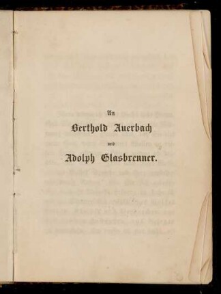 An Berthold Auerbach und Adolph Glasbrenner