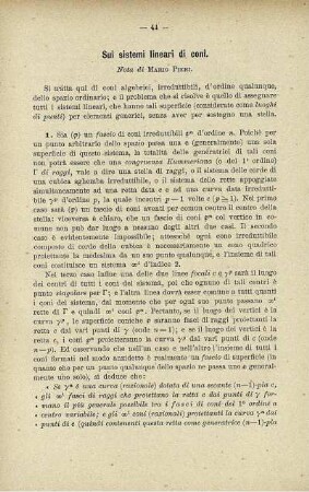 Sui sistemi lineari di coni. Nota di Mario Pieri.