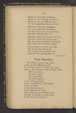 Vom Mäuslein.