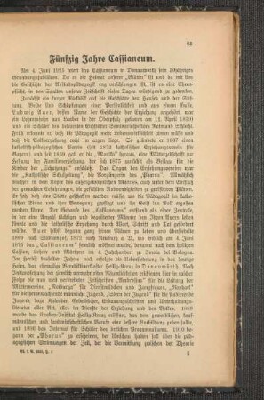 Fünfzig Jahre Cassianeum