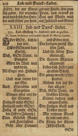 XXIII. Lob- und Danck-Lieder