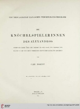 Band 21: Hallisches Winckelmannsprogramm: Die Knöchelspielerinnen des Alexandros