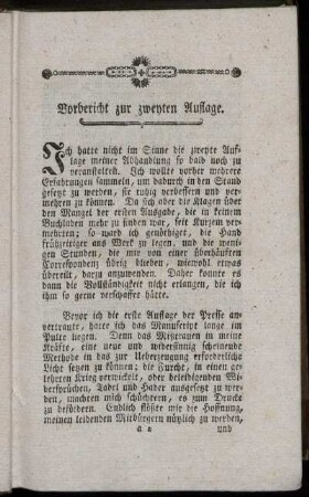 Vorbericht zur zweyten Auflage.