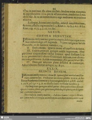 XXXIX. Silentii Bonum