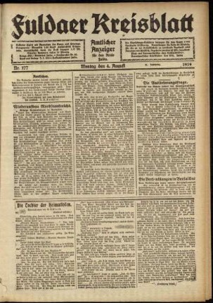 Ausgabe vom Montag, den 04. August 1919.