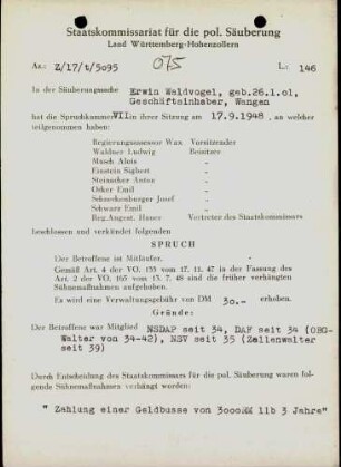Waldvogel, Erwin