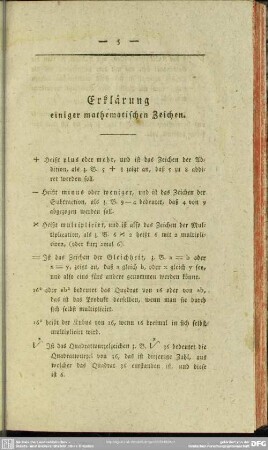 Erklärung einiger mathematischen Zeichen