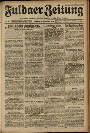 Erste Ausgabe vom Sonntag, den 14. Dezember 1924.