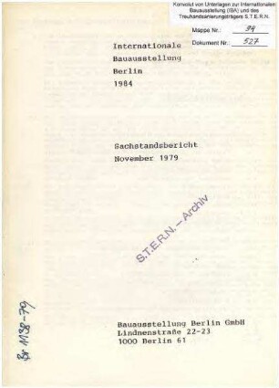 Sachstandsbericht: Internationale Bauausstellung Berlin 1984 (November 1979)
