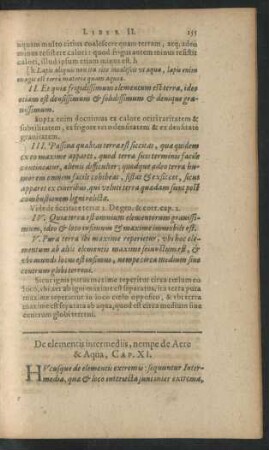 De elementis intermediis, nempe de Aere & Aqua, Cap. XI.