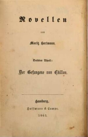 Novellen von Moritz Hartmann. 3