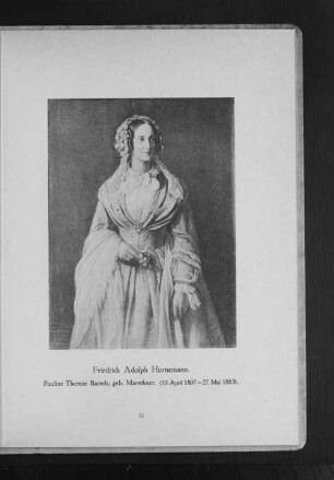 Pauline Therese Bartels, geb. Marschner. (10. April 1807 - 27. Mai 1885)