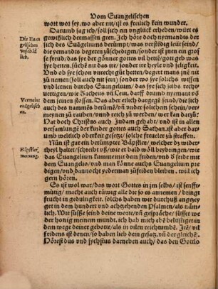 Won dem Eua[n]gelischen anstosz, wie, vnnd in was gestalt das wort Gottes vffrůr mache