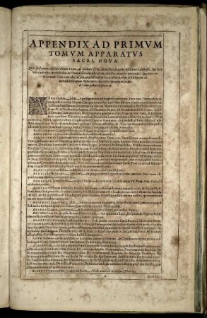 Appendix Ad Primum Tomum Apparatus Sacri, Nova.
