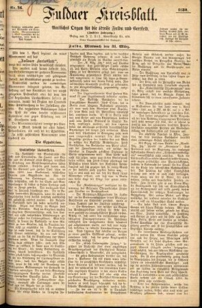 Erste Ausgabe vom Mittwoch, den 31. März 1880.