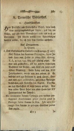 Trewische Bibliothek. Handschriften