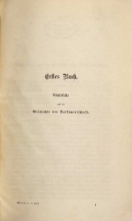 Grundzüge der National-Oekonomie, 1