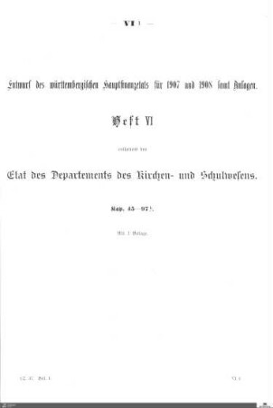 Hauptfinanzetat 1907-1908, Heft 6