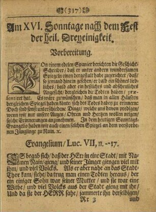 Am XVI. Sonntage nach dem Fest der heil. Dreyeinigkeit.