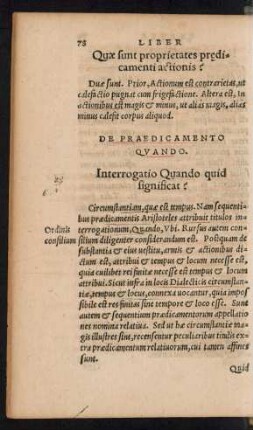 De Praedicamento Quando.