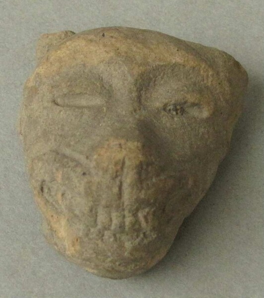 Animal head made of clay