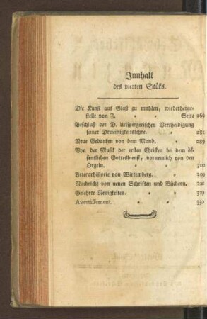 Innhalt des vierten Stückes