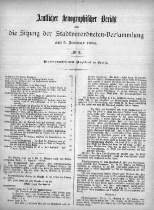 No. 2, 5. Januar 1884