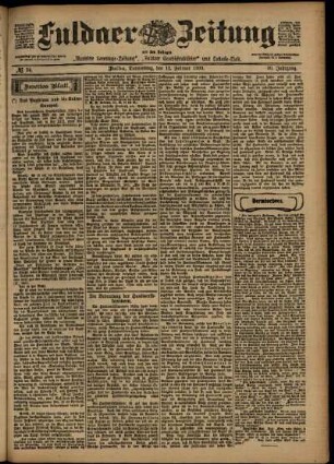 Zweite Ausgabe vom Donnerstag, den 12. Februar 1903.