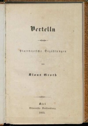 Vertelln : plattdeutsche Erzählungen
