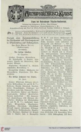 34: Versuch einer Zusammenstellung der Kirchentitel und Kirchenpatrone in Württemberg und Hohenzollern, [3]