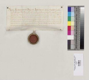 Bischof Albert von Regensburg quittiert Abt Hieronymus [II. Feury] von St. Emmeram über zehn Pfund Regensburger Pfennige für die dem Bischof von Regensburg auf päpstliche Weisung jährlich geschuldeten 30 Pfund Turnosen (Turonensium parvorum). S=A