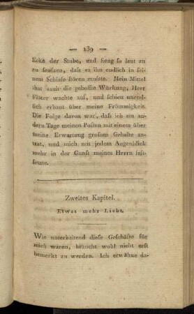 Zweites Kapitel. Etwas mehr Licht.