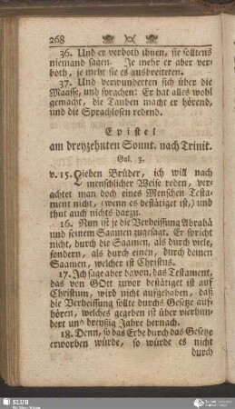 [Am dreyzehnten Sonnt. nach Trinit.]