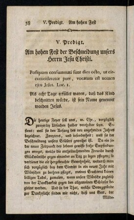 58-72, Am hohen Fest der Beschneidung unsers Herrn Jesus.