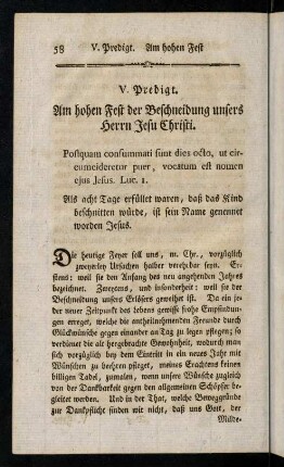 58-72, Am hohen Fest der Beschneidung unsers Herrn Jesus.
