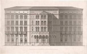 Voit, August von; München, Maximilianstr.; Wohnbauten - Aufriss