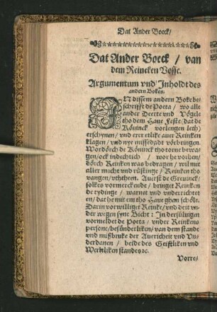 Dat Ander Boeck/ van dem Reineken Vosse.