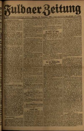 Ausgabe vom Montag, den 29. Dezember 1919.