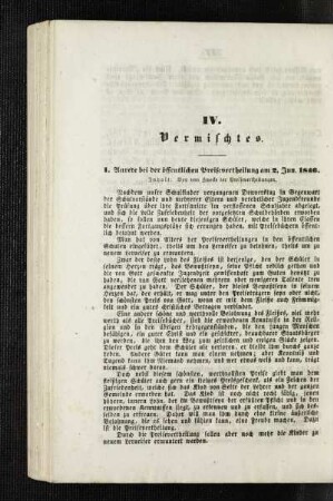 Anrede bei der öffentlichen Preisvertheilung am 2. Jun. 1846
