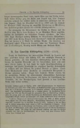 B. Der Spanische Erbfolgekrieg (1701-1713)