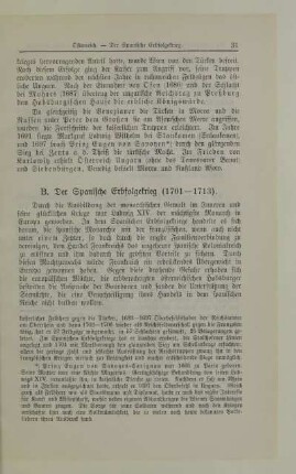B. Der Spanische Erbfolgekrieg (1701-1713)