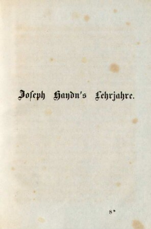 Joseph Haydn's Lehrjahre