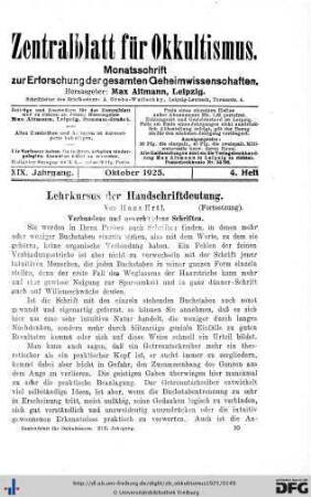 4. Heft (Okt. 1925)
