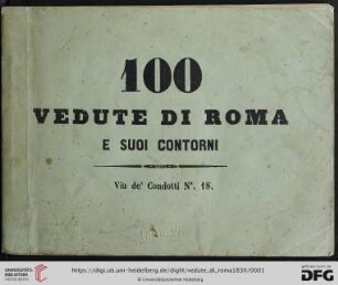 Num. Cento Vedute Di Roma E Sue Vicinanze