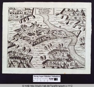 Belegeringh vande stercke Fortres Neu-Huysel ende ver overt by de Turck den 27 September 1663