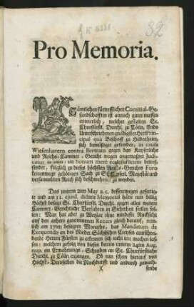 Pro Memoria : [Regenspurg den 14. Decembr. 1748.]